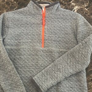 J. Crew teen Gray Zip-Up Sweatshirt with Orange Accent zipper